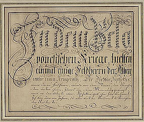 Calligraphy , German early 19th C.