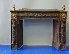 American Federal Cast Iron and Brass Fireplace Insert