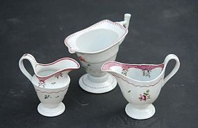 Three Chinese Export Porcelain Cream Jugs, 18thC