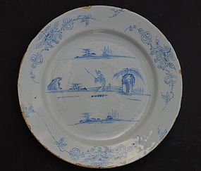 Delft Charger, Likely English, early 18th C.
