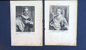 Engravings, Anthony van Dyck, J.B.Barbe, C. Poelenbourch, 17th C.