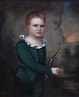 American Portrait of Child with Bow, 19th century