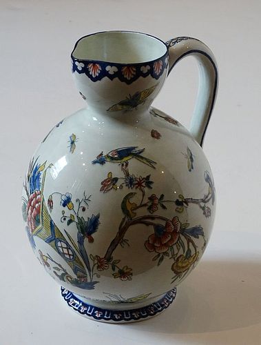 French Faience Pitcher, Gien, Circa, 1860-1871
