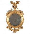 Federal or English Giltwood Convex Mirror of High quality, circa 1820