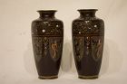 Pair of Japanese Cloisonne Cabinet Vases, Meiji, late 19th C