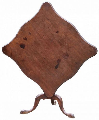American Chippendale Mahogany Tilt Top Tea Table, MA, Ca 1780