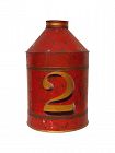 English Tole Red Painted Tea Canister, 19th C.