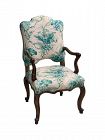 French Provincial Beechwood Open Armchair, early 20th C.