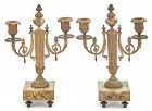 Pair Of Louis XVI Style Ormolu and Marble Candelabrum, late 19th C.