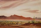 Arizona Desert Watercolor by Gerry Peirce, American 1900-1962