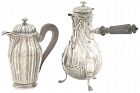 French Silver Demitasse Pot and Covered Milk Jug, 19th C.