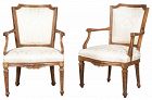 Pair of Italian Paint Decorated open Armchairs, late 18th C.