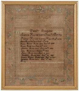 New England Embroidered Sampler, dated 1811