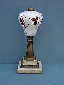 American Fluid Lamp with Glass Font, Circa 1850