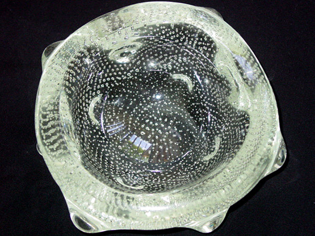 Murano FLAVIO POLI SEGUSO 40s Spikes Bubbles Bowl