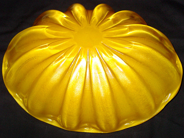 RARE Murano BARBINI Yellow Gold Flecks Bowl + Lbl