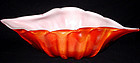 Murano BARBINI 50s Orange White Gold Flecks SHELL Bowl