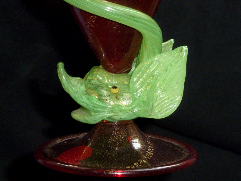 Murano BAROVIER SEGUSO FERRO 30s Gold Flecks Fish Vase