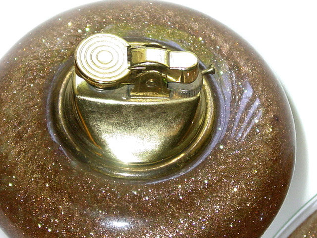 Murano BARBINI 50s AVENTURINE Flecks Bowl Lighter Set