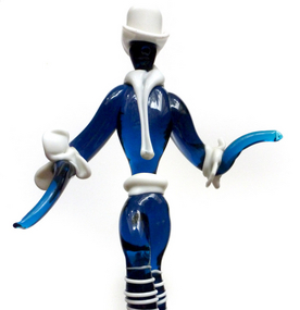 Murano ZECCHIN MARTINUZZI Cobalt Blue DANCER Figurine