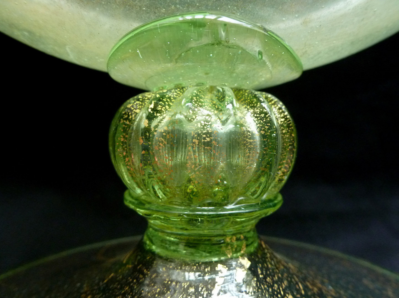 Antique Venetian GOLD FLECKS Flat Body SPECIMEN Vase