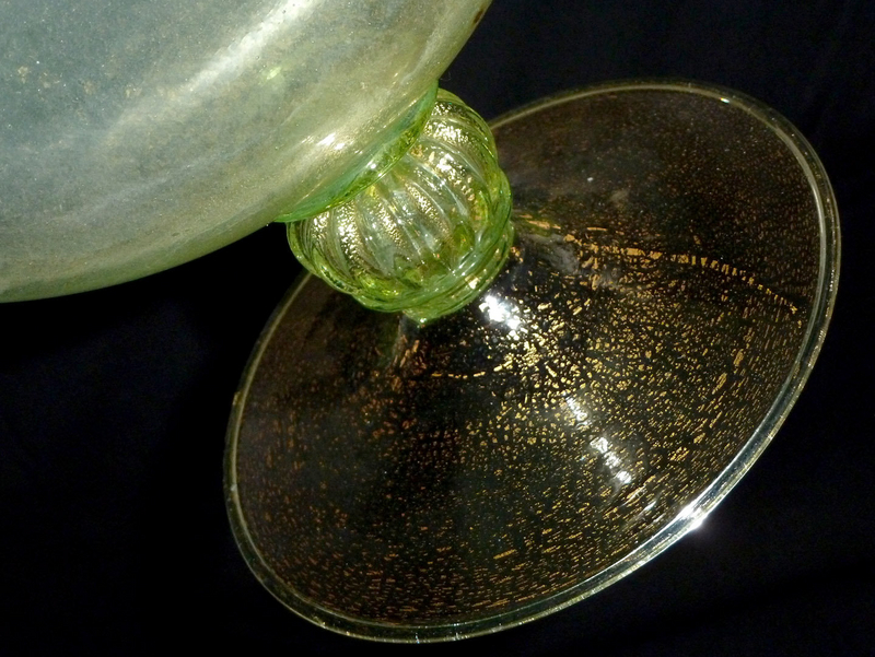Antique Venetian GOLD FLECKS Flat Body SPECIMEN Vase