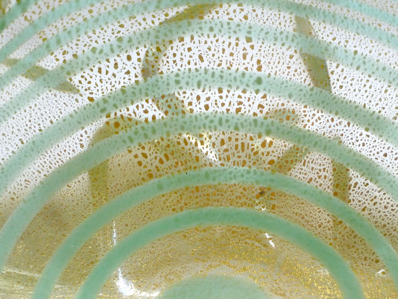 Murano BAROVIER TOSO Gold Flecks Optic Swirl Ashtray