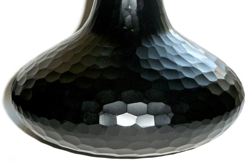 Murano BLACK BATTUTO Hammered Large Vase VENINI BARBINI