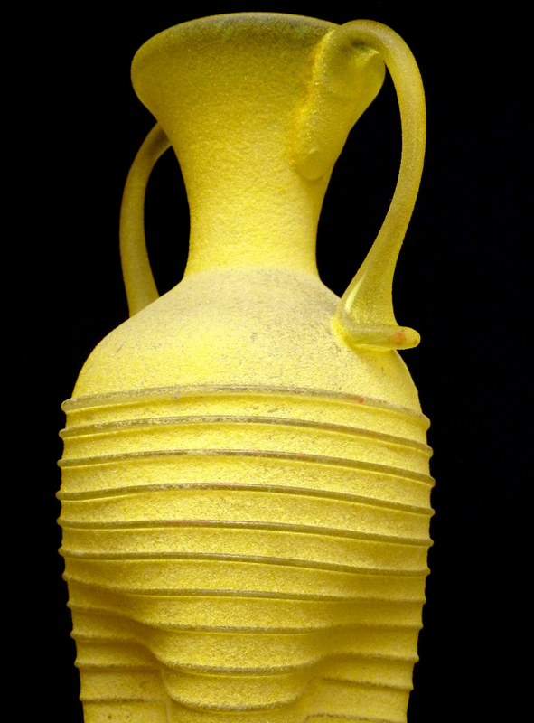 Murano ERMANNO NASON Gino Cenedese Yellow SCAVO Vase