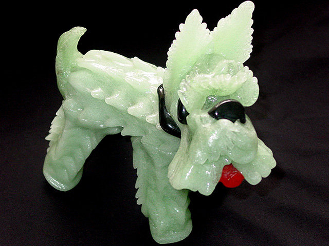 Murano PULEGOSO Green TERRIER SCOTTY DOG Sculpture Lrg