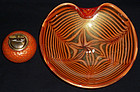 BAROVIER Murano GOLD FLECKS Red Orange Centerpiece Bowl