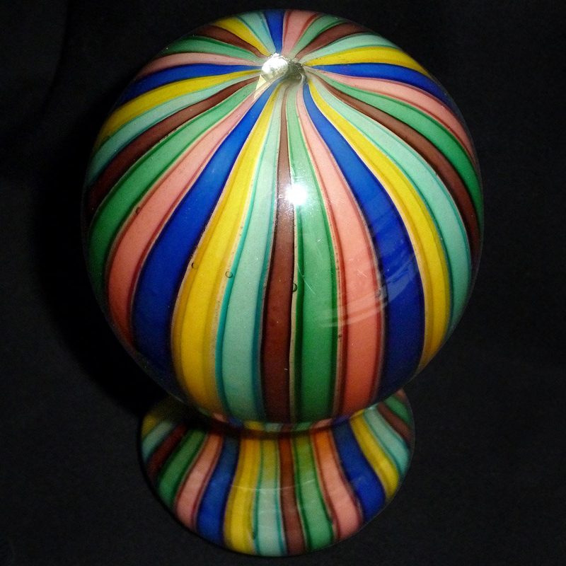 TOSO Murano A CANNE RAINBOW MIRROR Bullet Paperweight