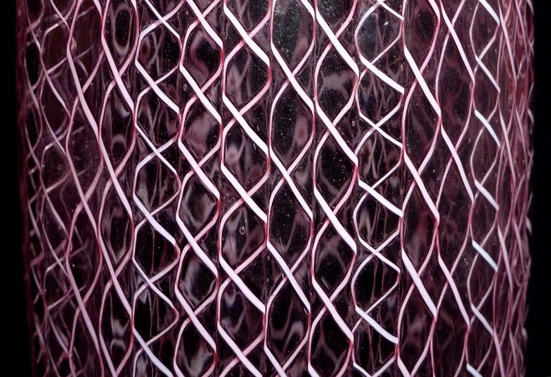 Murano PINK ZANFIRICO Ribbon Decanter VENINI Atribution