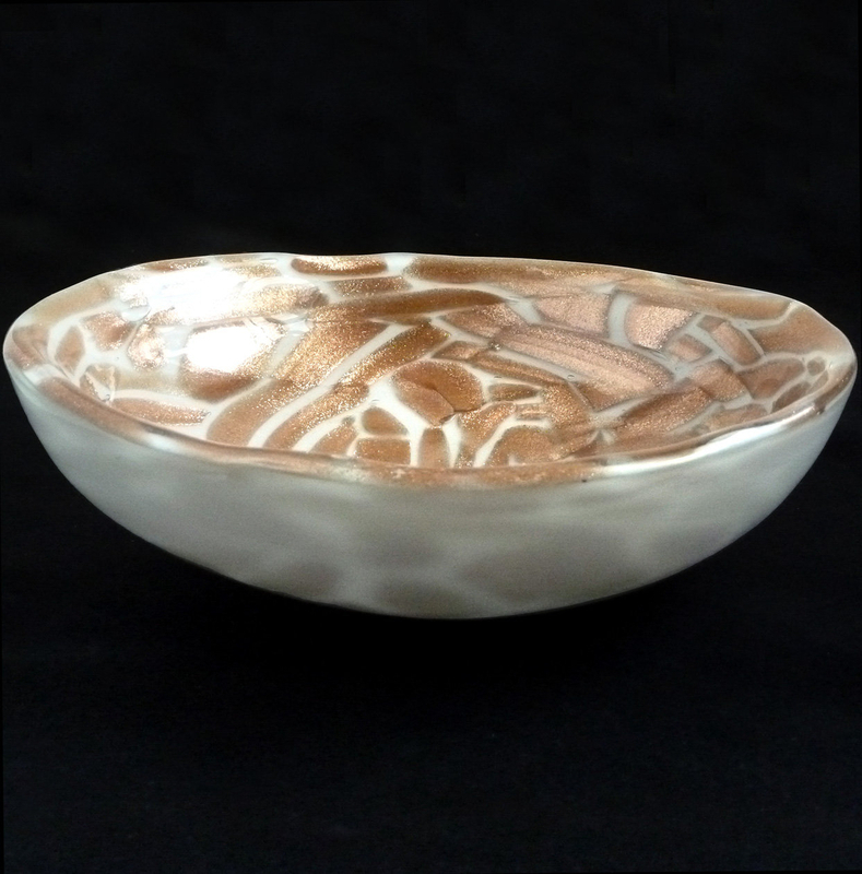 TOSO Murano Heavy AVENTURINE FLECKS Decorative Bowl