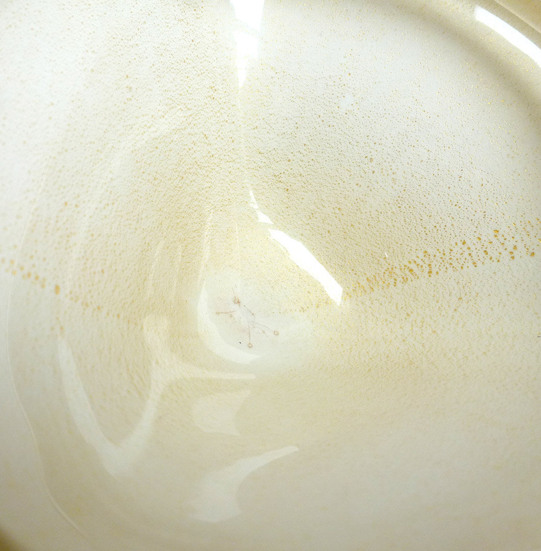 Murano White GOLD FLECKS Triangle Shape SPACE AGE Bowl
