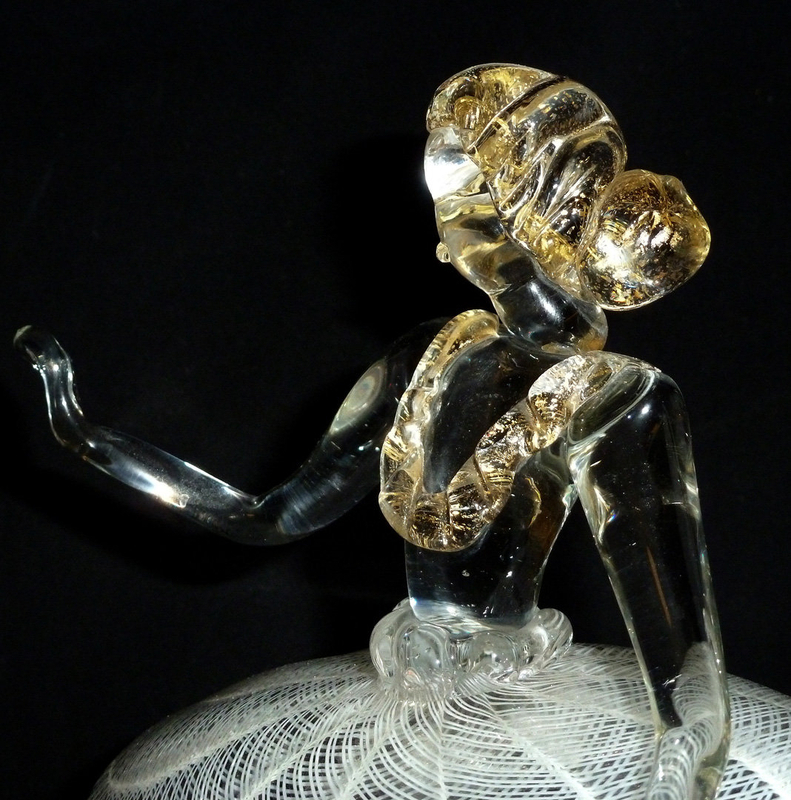 SALVIATI Murano ZANFIRICO Ribbons GOLD BALLERINA Figure