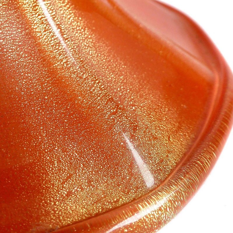 Barbini Murano Vintage Orange Gold Flecks Italian Art Glass Cookie Jar