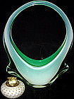 RARE Murano TOSO OPAL Green WINGED Basket Vase