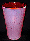 Murano TOSO Opal ORANGE PINK Bubble Beaker Vase