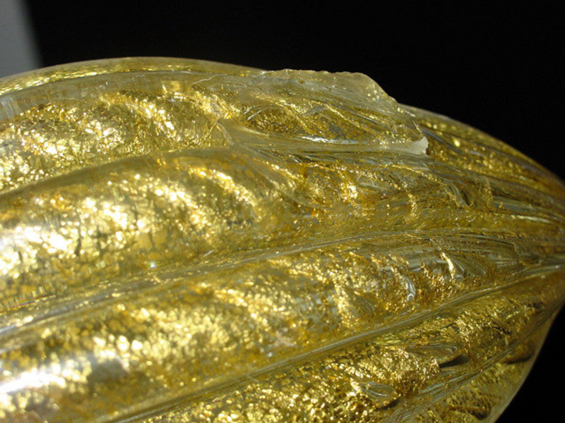 RARE Murano ERCOLE BAROVIER Gold Flecks Bird Sculpture