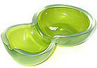 Murano TOSO Green Iridato DOUBLE GOURD Shaped Bowl