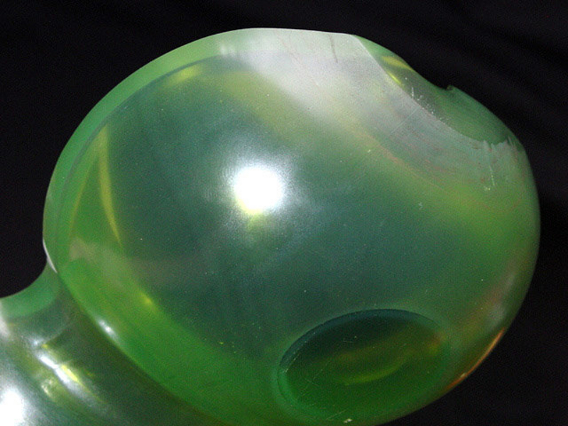 Murano TOSO Green Iridato DOUBLE GOURD Shaped Bowl