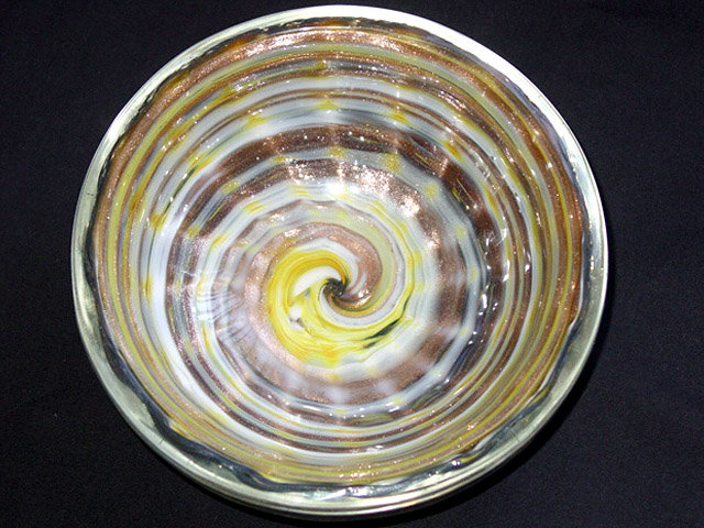 Murano BAROVIER GEODE AVENTURINE Flecks Swirls Bowl