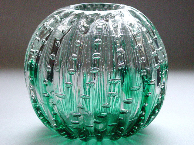 Murano BAROVIER TOSO Bubble Green BALL Vase