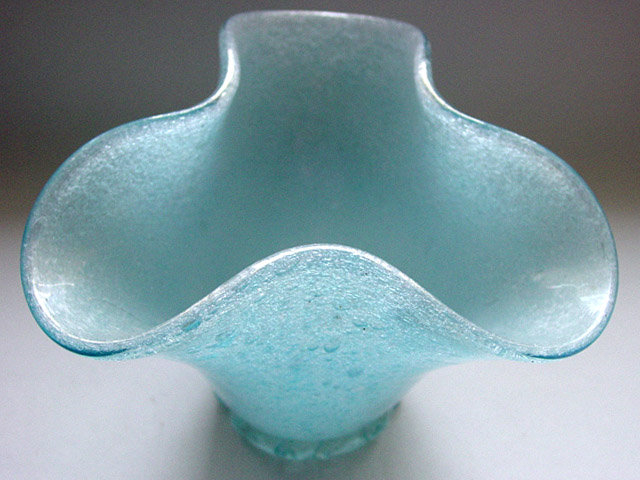 Murano MARTENS Blue PULEGOSO Iridescent Vase