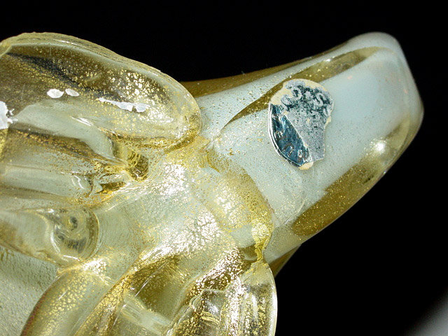 Murano FRATELLI TOSO Blue OPAL Gold Flecks Duck