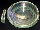 Murano SEGUSO POLI 40s Large IRIDESCENT Bowl + Pestel