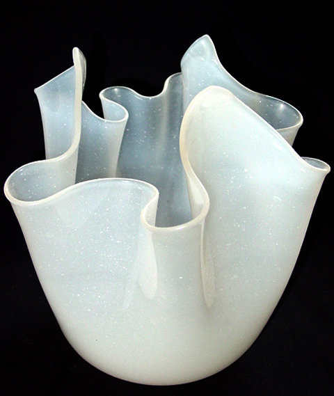 Murano OPAL or ALABASTRO Handkerchief FAZZOLETTO Vase