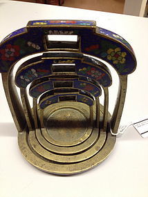 Set of cloisonne-enamedled scale weights