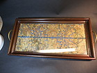 Chinese embroidered gold threat tea tray